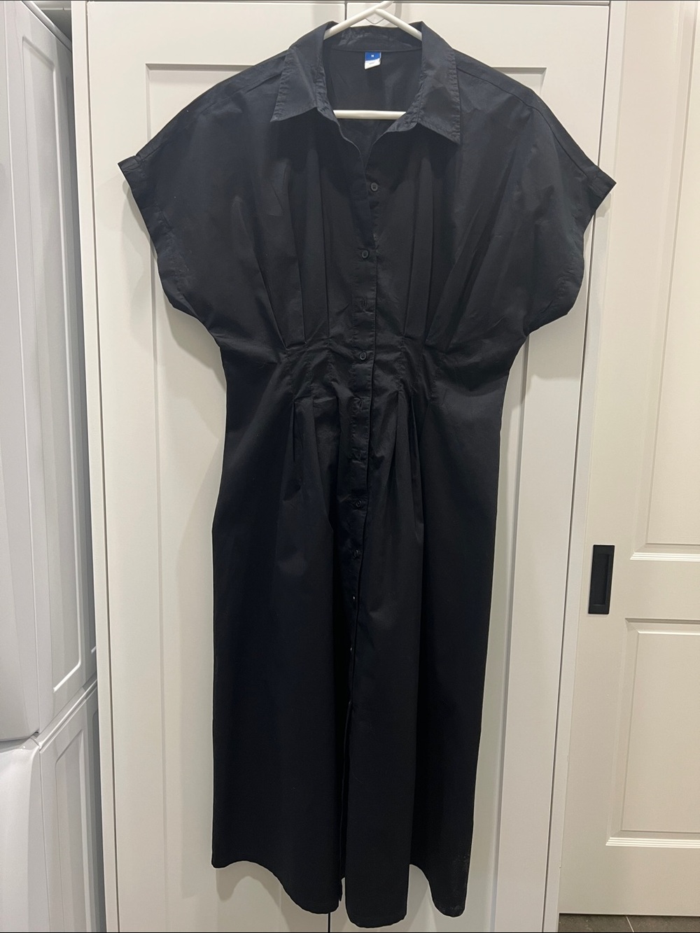 Old Navy Black Midi Shirt Dress